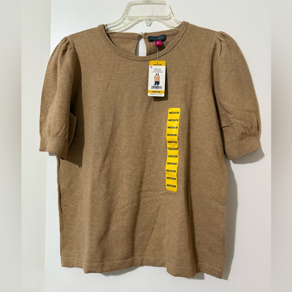 Vince Camuto Brown Elbow Sleeve Sweater NWT